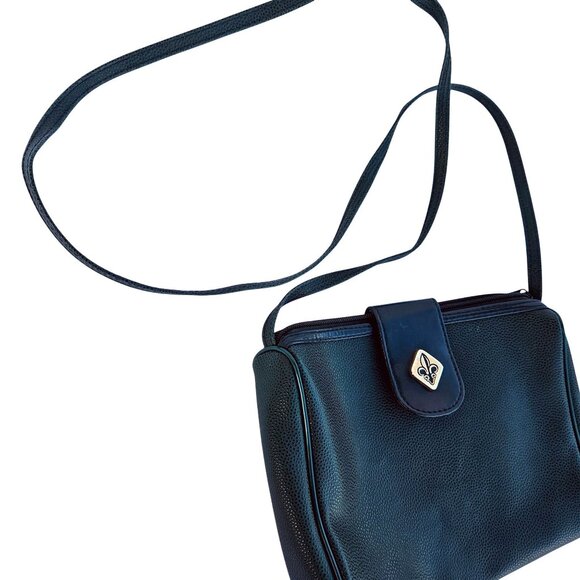 Vintage 1970s 1980s Faux Leather Handbag Purse Crossbody Green Womens - Picture 8 of 9